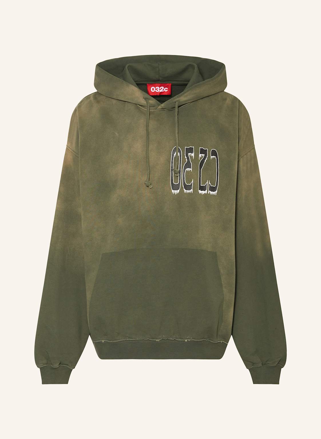 032c Oversized-Hoodie Spliced gruen von 032c