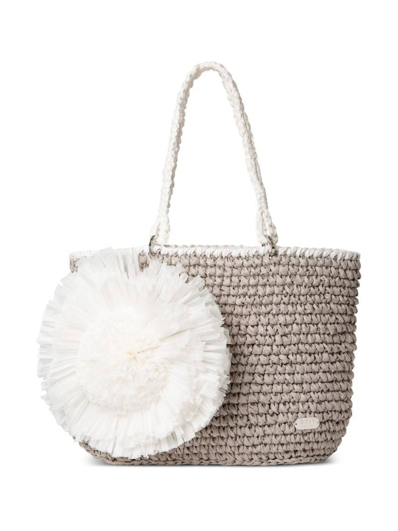 0711 Malibu raffia tote bag - Grey von 0711