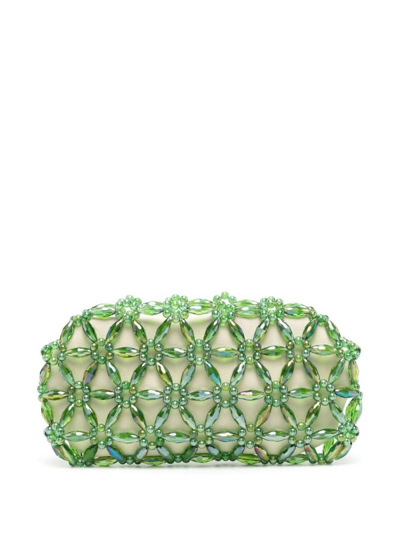 0711 bead-embellished design clutch bag - Green von 0711