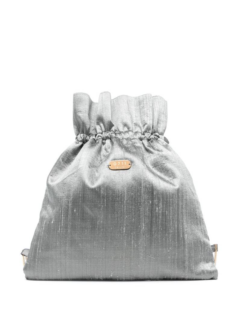 0711 Willow drawstring silk backpack - Grey von 0711