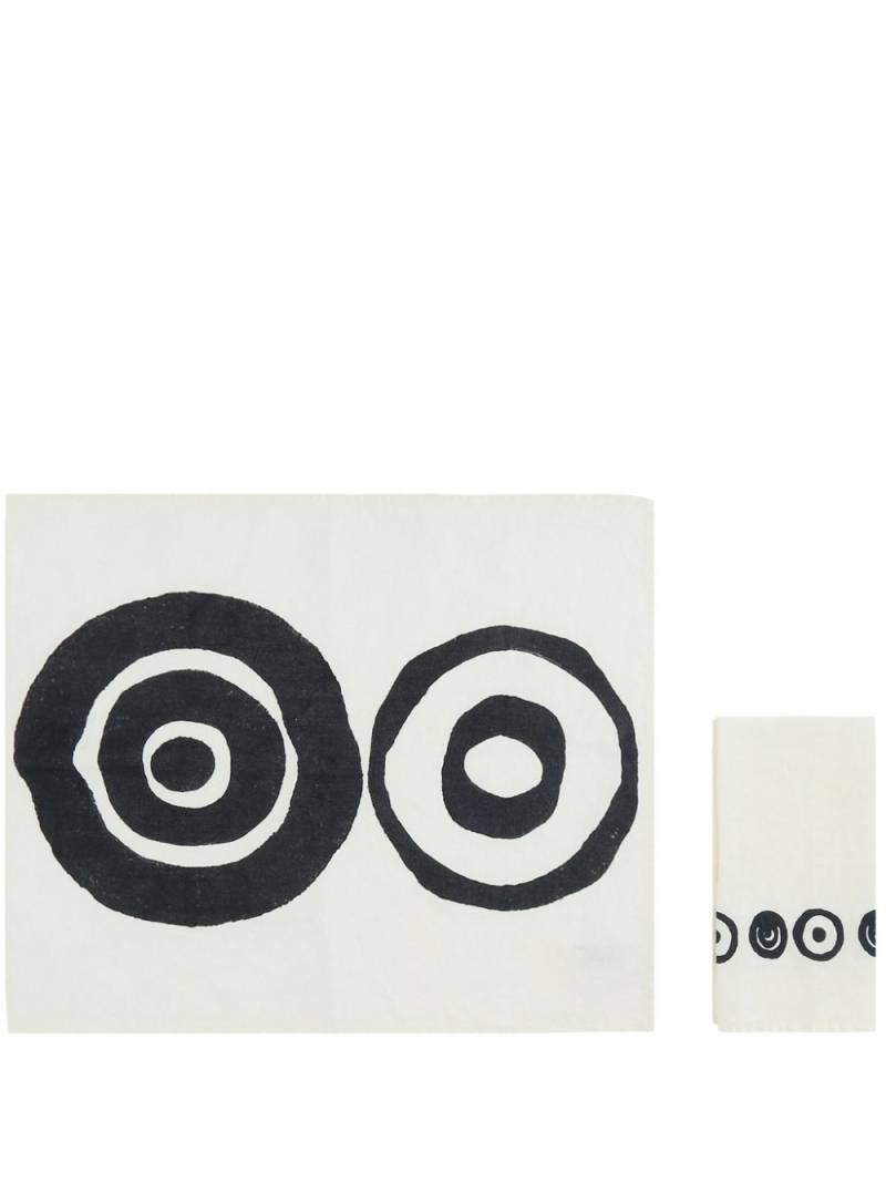 10 CORSO COMO Circles-print linen placemat and napkin set - White von 10 CORSO COMO