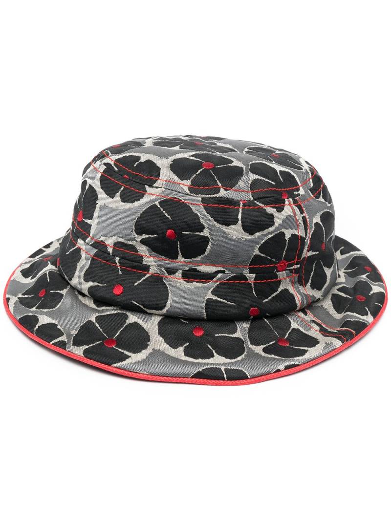 10 CORSO COMO floral-print stitched bucket hat - Black von 10 CORSO COMO