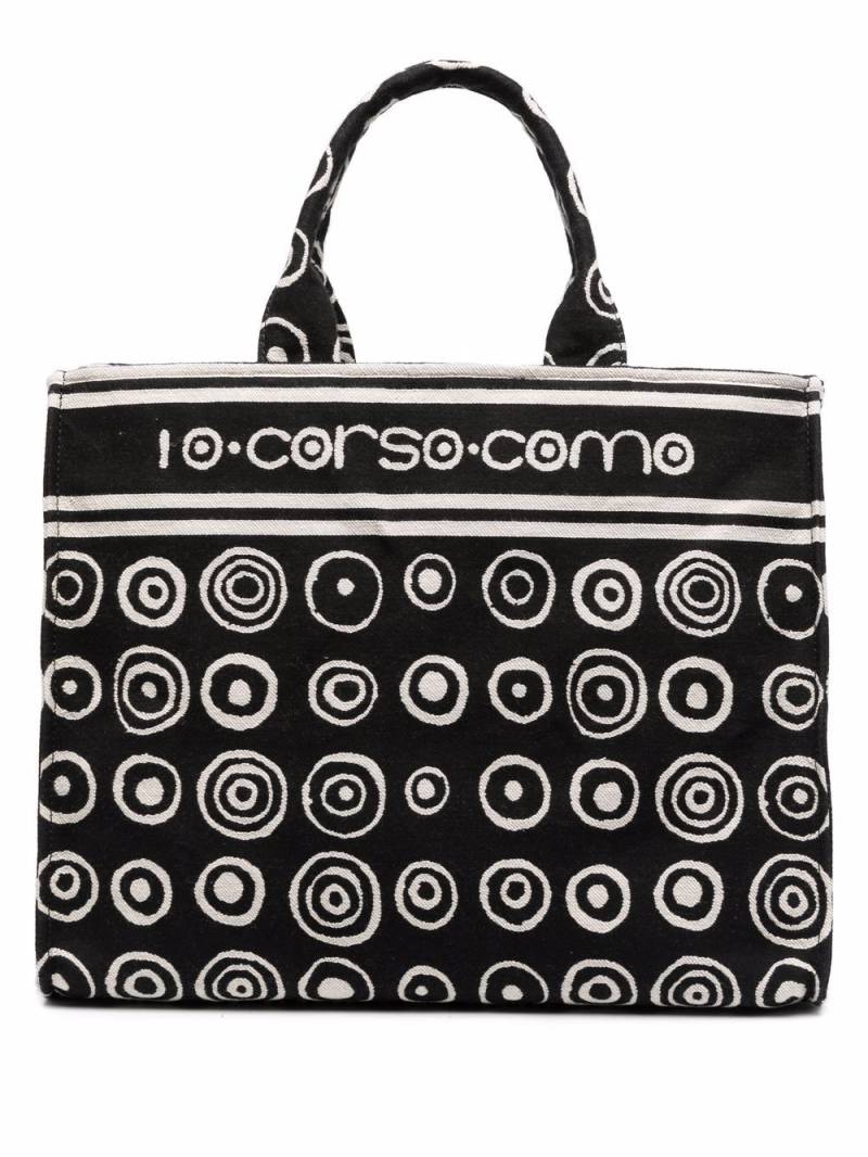 10 CORSO COMO graphic-print canvas tote - Black von 10 CORSO COMO