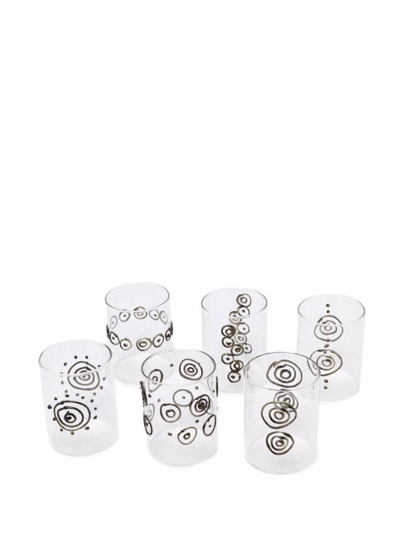 10 CORSO COMO graphic-print set of glasses - White von 10 CORSO COMO