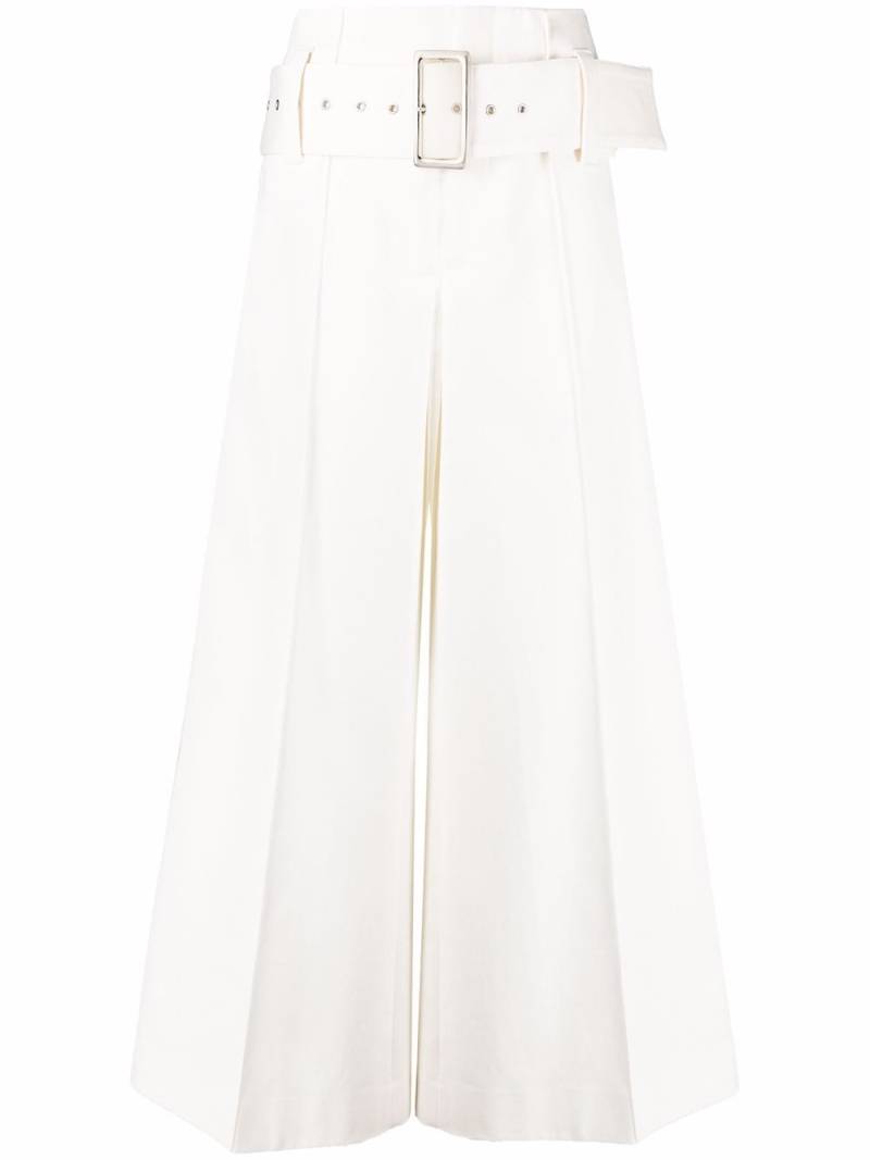 10 CORSO COMO high-waist belted wide-leg trousers - White von 10 CORSO COMO