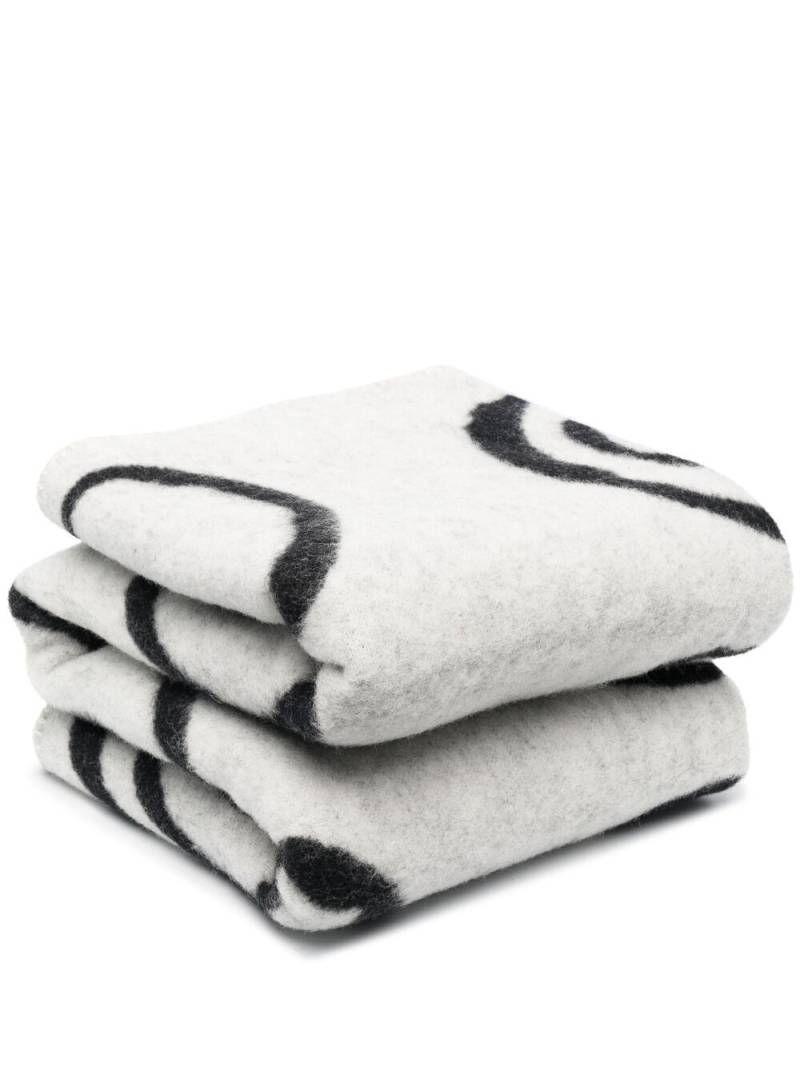 10 CORSO COMO lambs wool patterned throw - White von 10 CORSO COMO