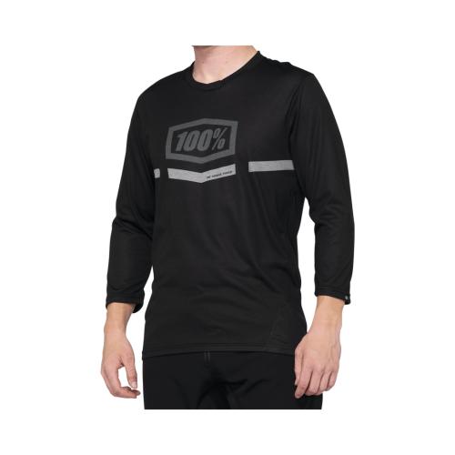 100% 3/4 Jersey Airmatic - schwarz (Grösse: M) von 100percent