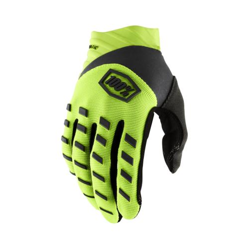 100% Airmatic Gloves - Fluo Yellow/Black Yellow (Grösse: L) von 100percent