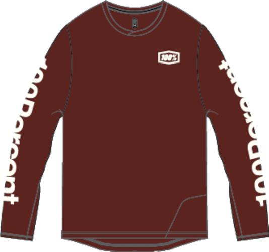 100% Airmatic Long Sleeve Jersey merlot (Grösse: M) von 100percent