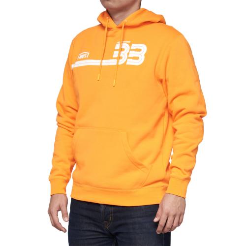 100% BB33 Hooded Pullover Sweatshirt - Fluo Orange (Grösse: LG) von 100percent