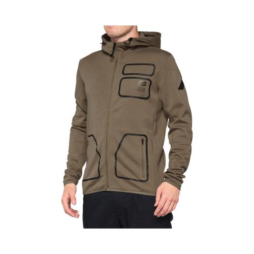 100% Fleece VICEROY Hooded Zip - olive (Grösse: L) von 100percent