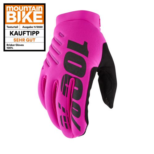 100% Handschuhe - Brisker - neon pink (Grösse: L) von 100percent