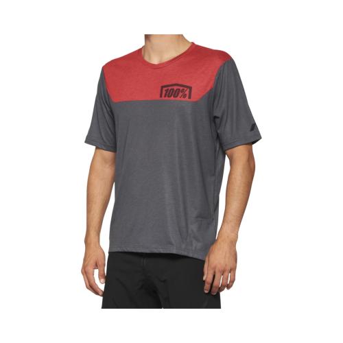 100% Jersey Airmatic racer - red-charcoal (Grösse: S) von 100percent