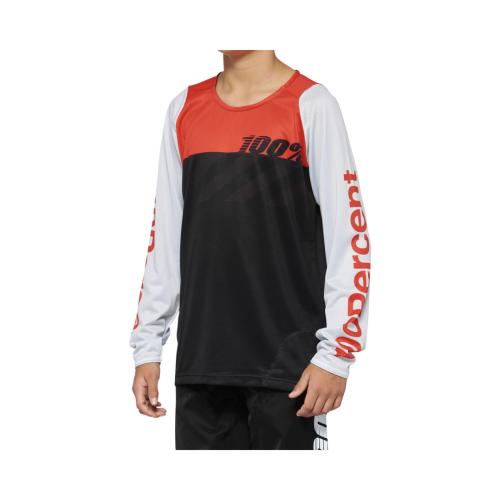 100% Jersey R-Core Youth - schwarz-racer - red (Grösse: L) von 100percent