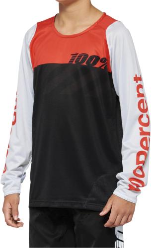 100% Jersey R-Core Youth - schwarz-racer - red (Grösse: M) von 100percent