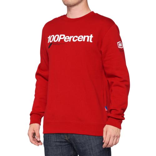 100% Manifesto Crewneck Sweatshirt - rot-weiss (Grösse: L) von 100percent