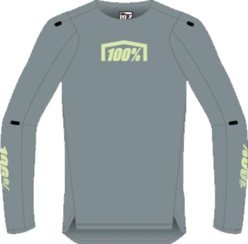 100% R-CORE-X Long Sleeve Jersey - grau (Grösse: L) von 100percent