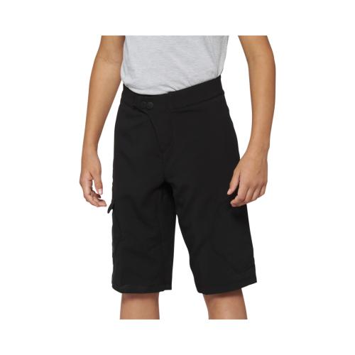 100% Shorts Ridecamp Youth w-Liner - schwarz (Grösse: 24) von 100percent