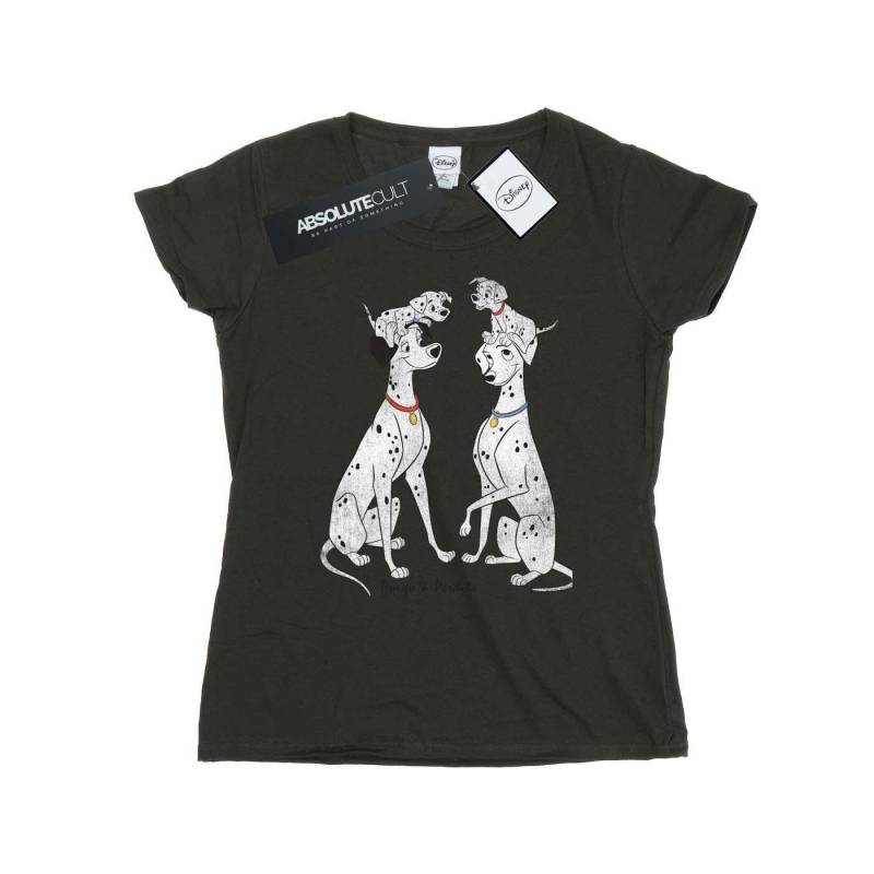 101 Dalmatians - Pongo And Perdita TShirt, für Damen, Taubengrau, Größe M von 101 Dalmatians