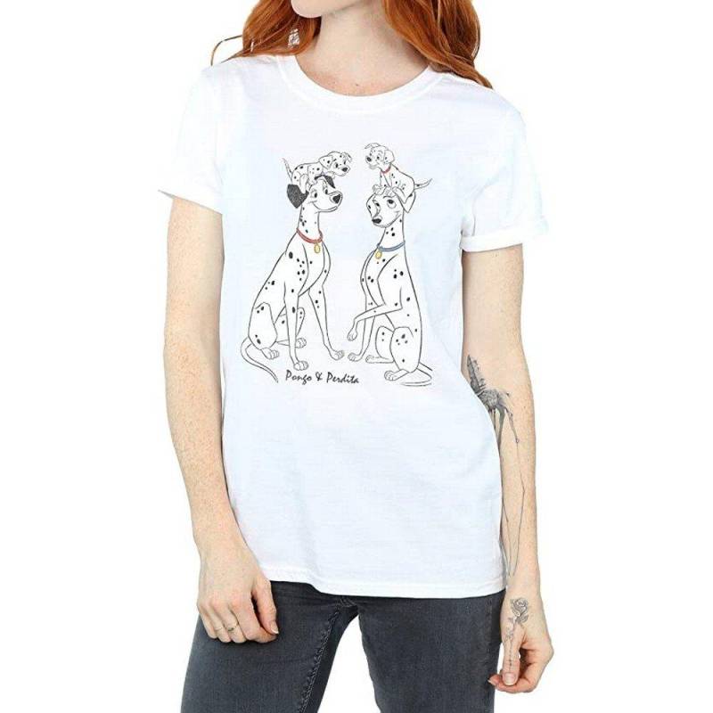 101 Dalmatians - Pongo And Perdita TShirt, für Damen, Weiss, Größe 3XL von 101 Dalmatians