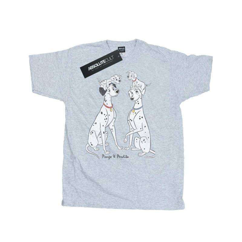 101 Dalmatians - Pongo And Perdita TShirt, für Herren, Grau, Größe 3XL von 101 Dalmatians