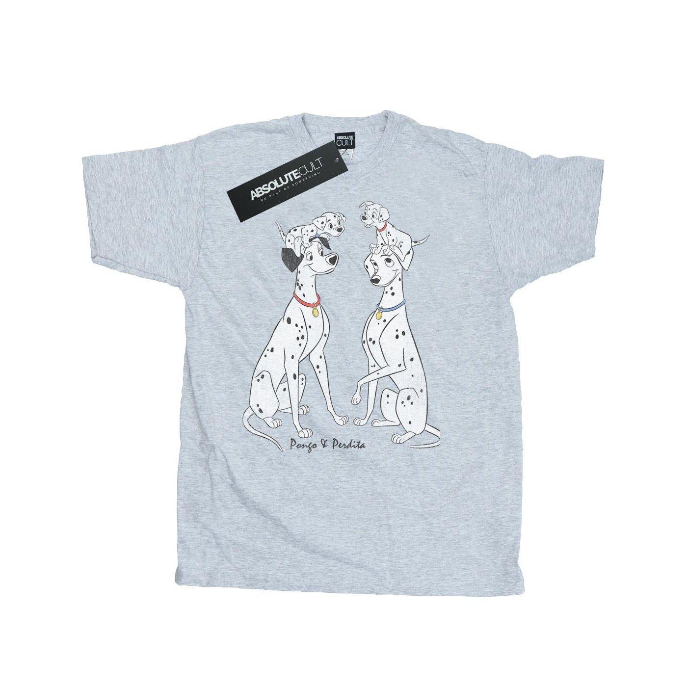 101 Dalmatians - Pongo And Perdita TShirt, für Herren, Grau, Größe L von 101 Dalmatians