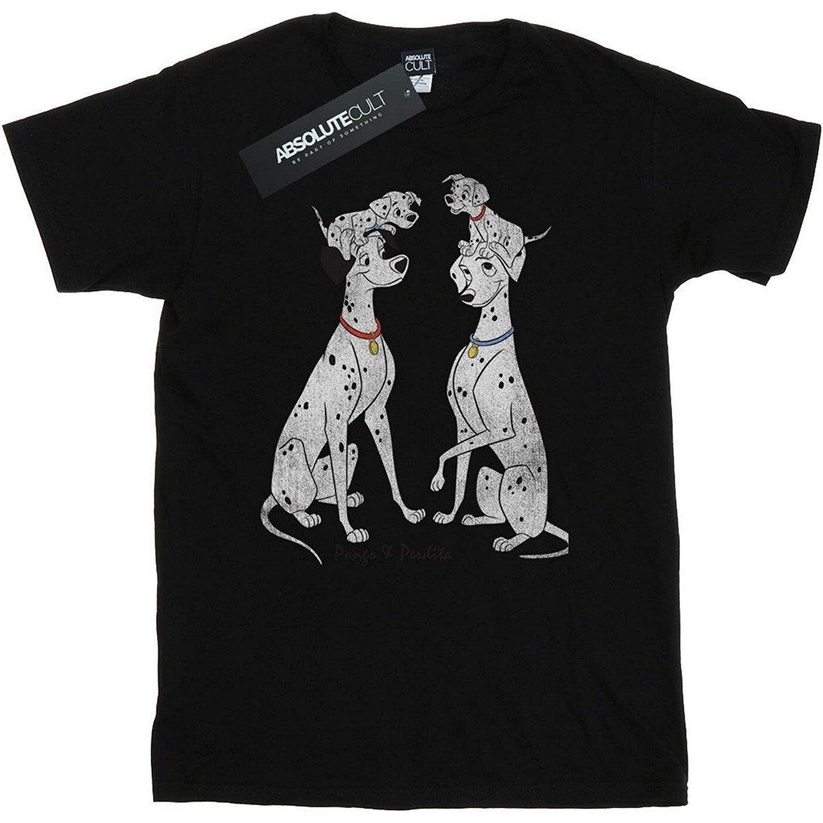 101 Dalmatians - Pongo And Perdita TShirt, für Herren, Schwarz, Größe L von 101 Dalmatians