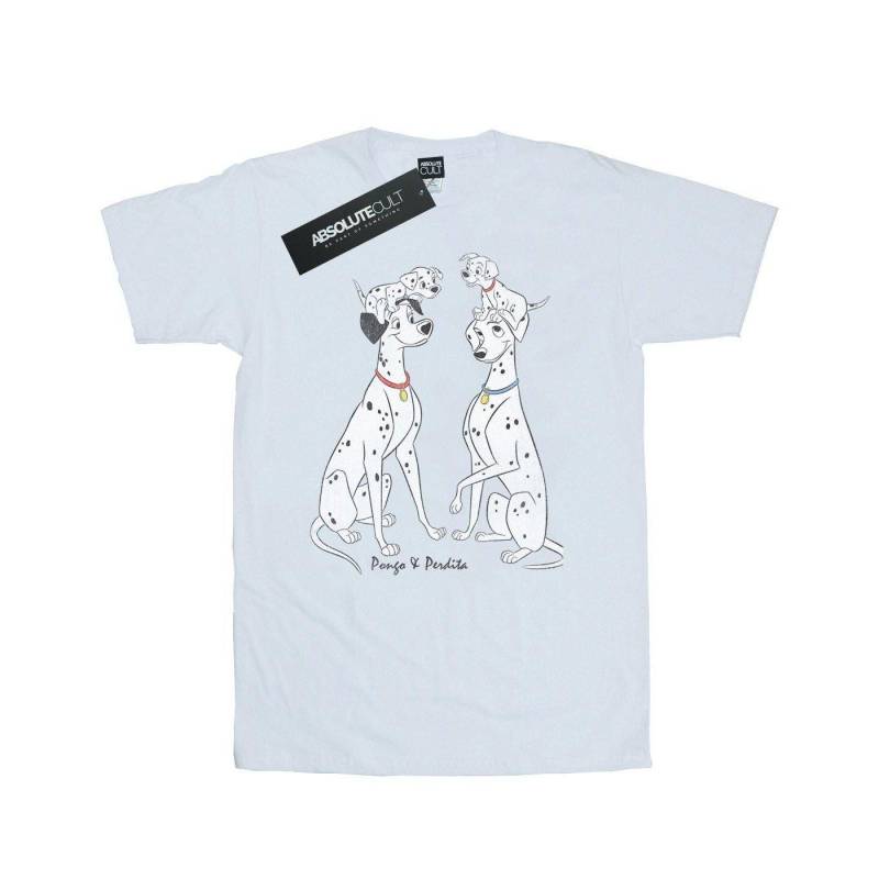 101 Dalmatians - Pongo And Perdita TShirt, für Herren, Weiss, Größe L von 101 Dalmatians