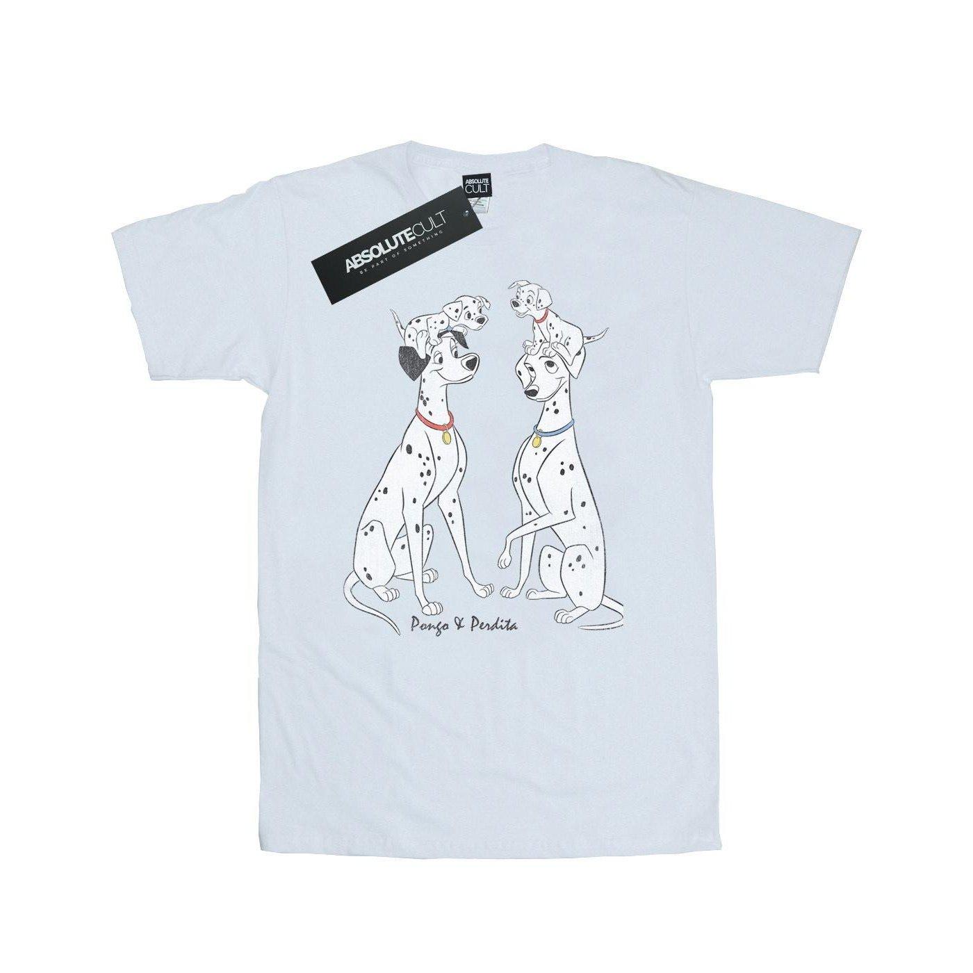 101 Dalmatians - Pongo And Perdita TShirt, für Herren, Weiss, Größe M von 101 Dalmatians