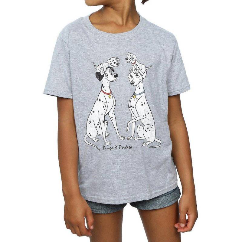 Pongo And Perdita Tshirt Mädchen Grau 128 von 101 Dalmatians