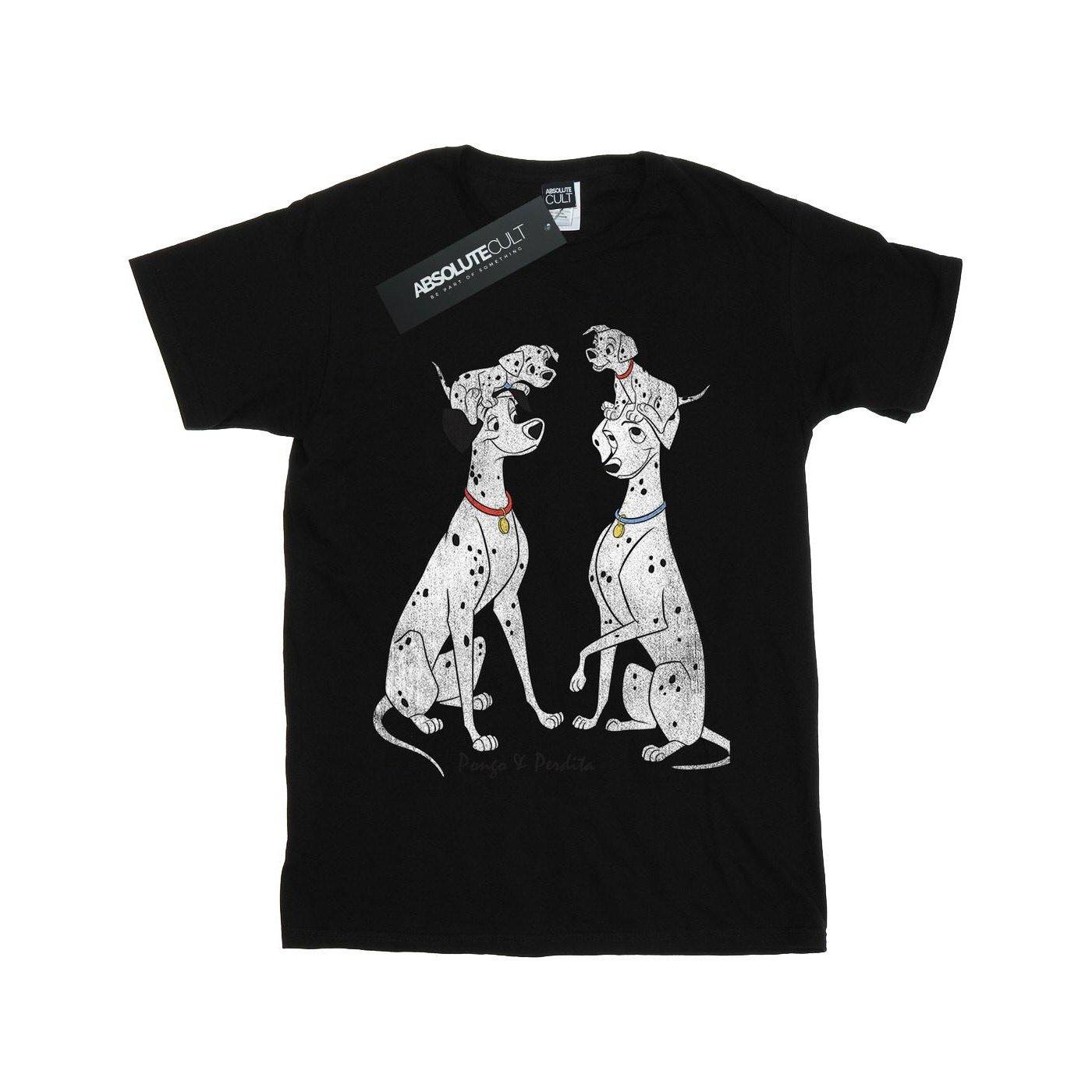 101 Dalmatians - Pongo And Perdita TShirt, 128, Schwarz von 101 Dalmatians