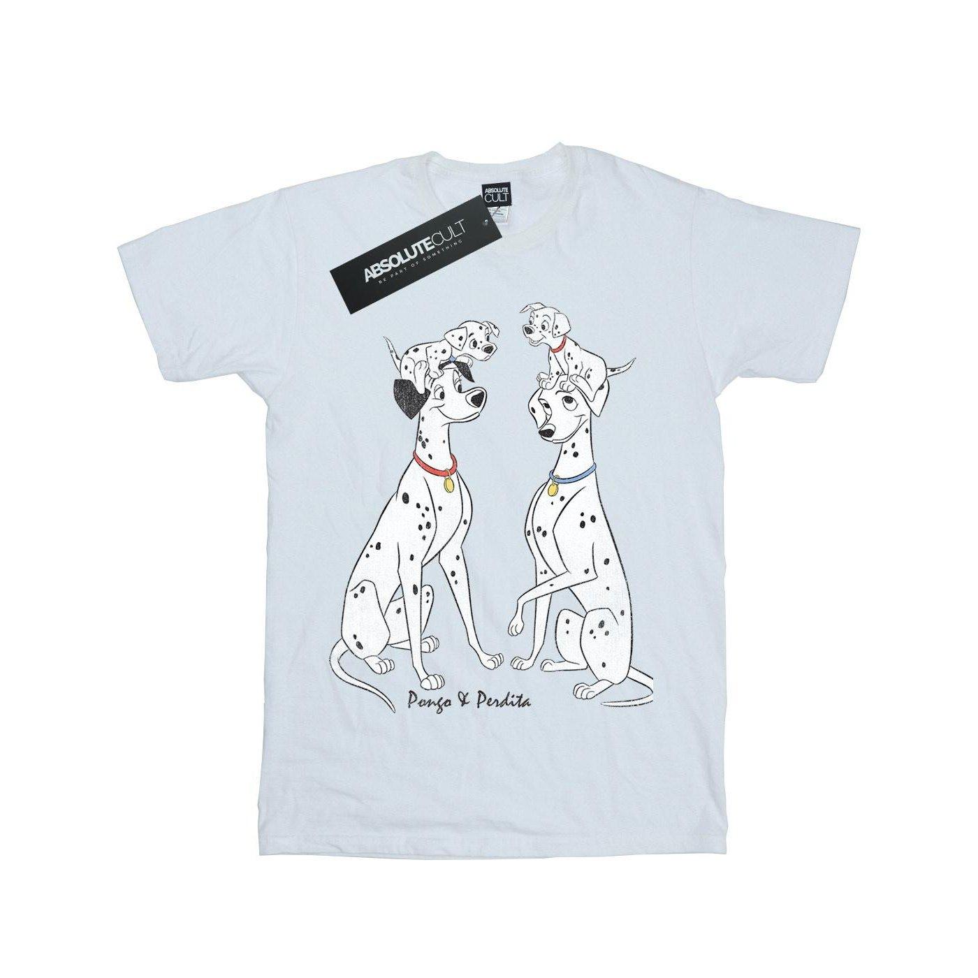 101 Dalmatians - Pongo And Perdita TShirt, 116, Weiss von 101 Dalmatians