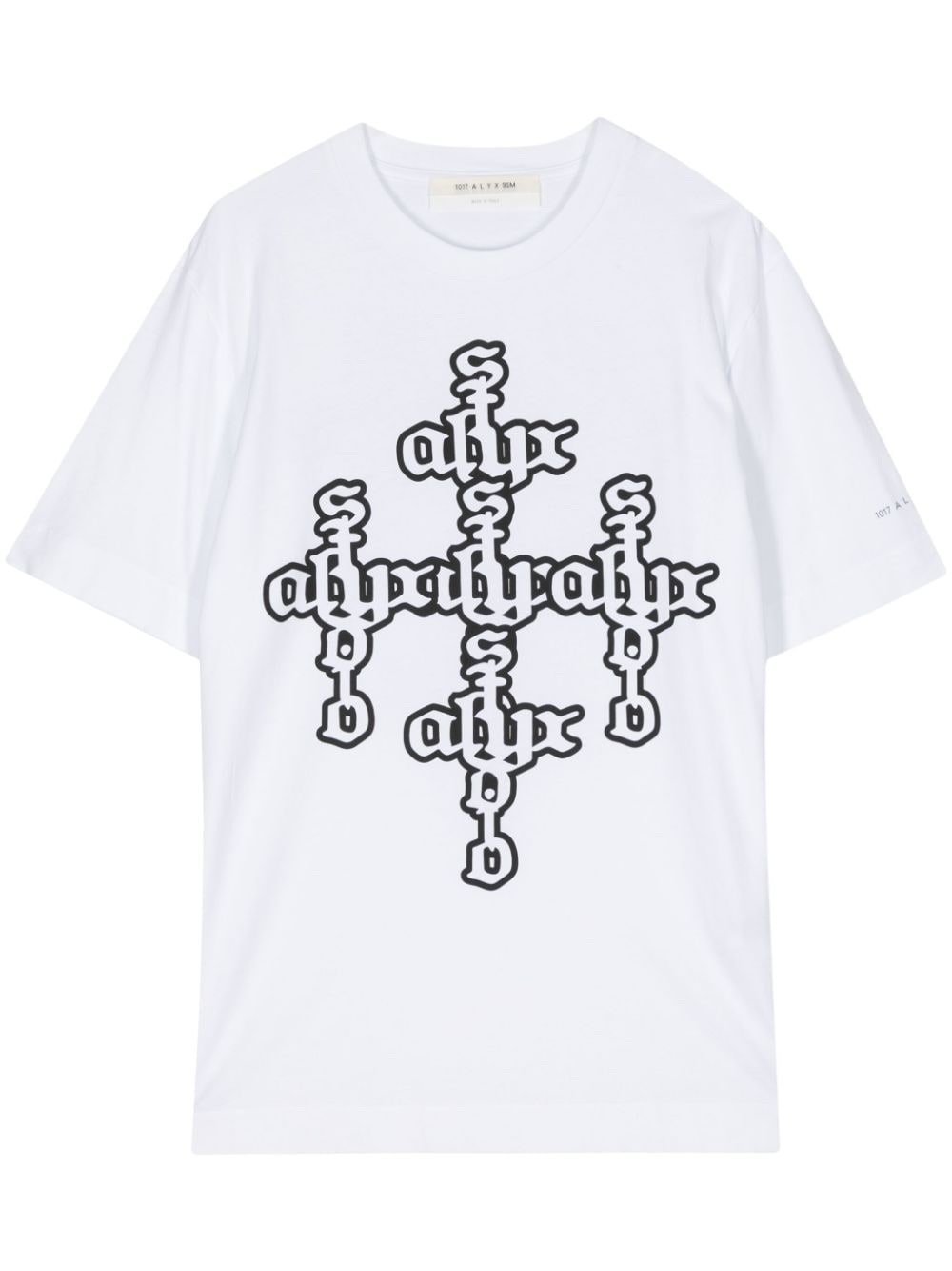 1017 ALYX 9SM cross-print cotton T-shirt - White von 1017 ALYX 9SM