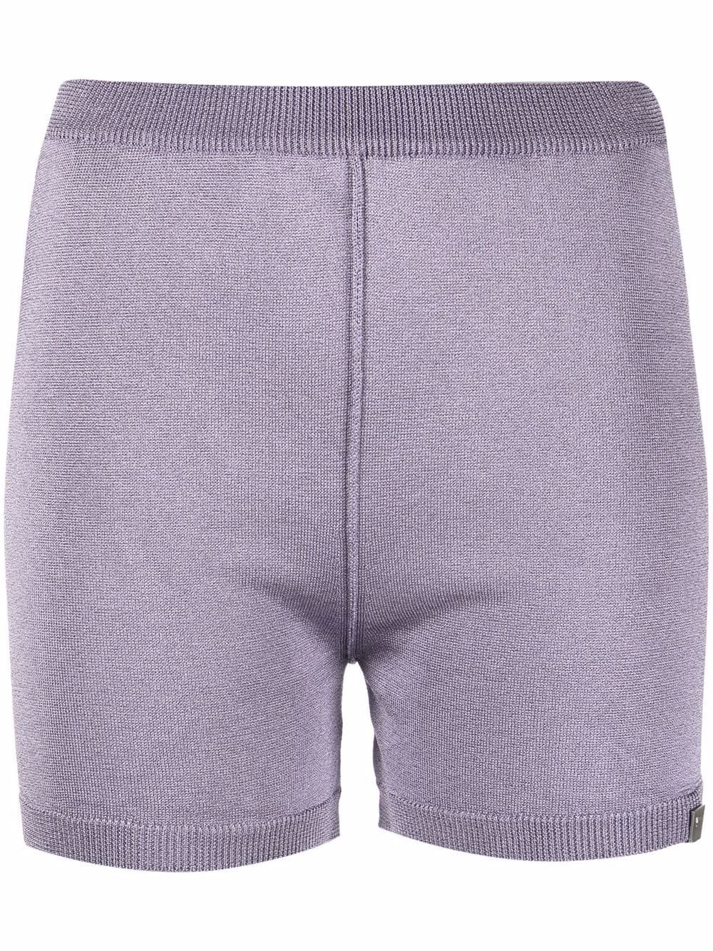 1017 ALYX 9SM logo-plaque knitted shorts - Purple von 1017 ALYX 9SM