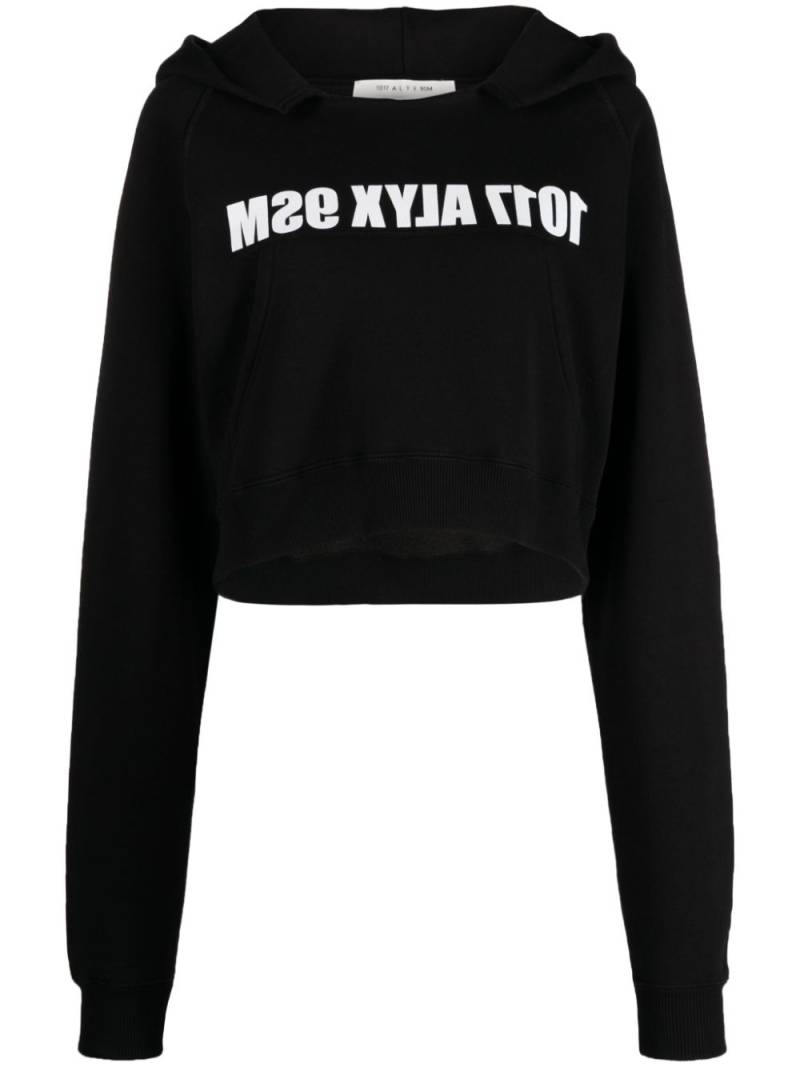 1017 ALYX 9SM logo-print cropped cotton hoodie - Black von 1017 ALYX 9SM