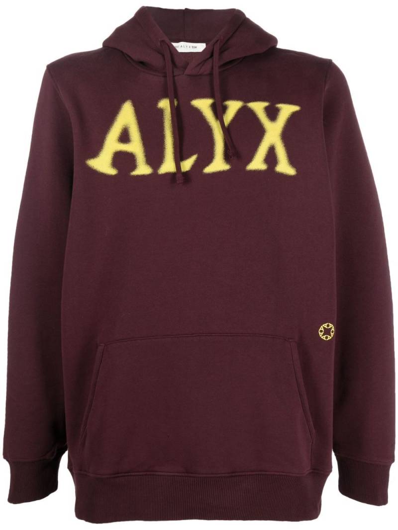 1017 ALYX 9SM logo-print long-sleeved hoodie - Red von 1017 ALYX 9SM