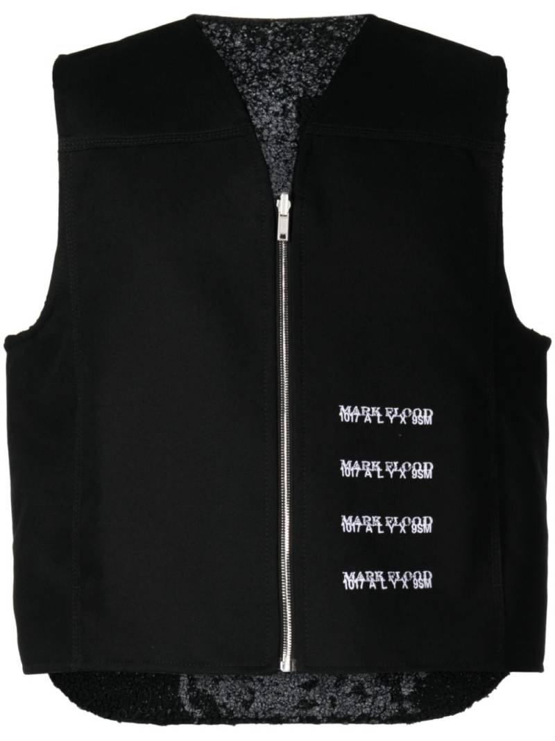 1017 ALYX 9SM slogan-pattern embroidered vest - Black von 1017 ALYX 9SM