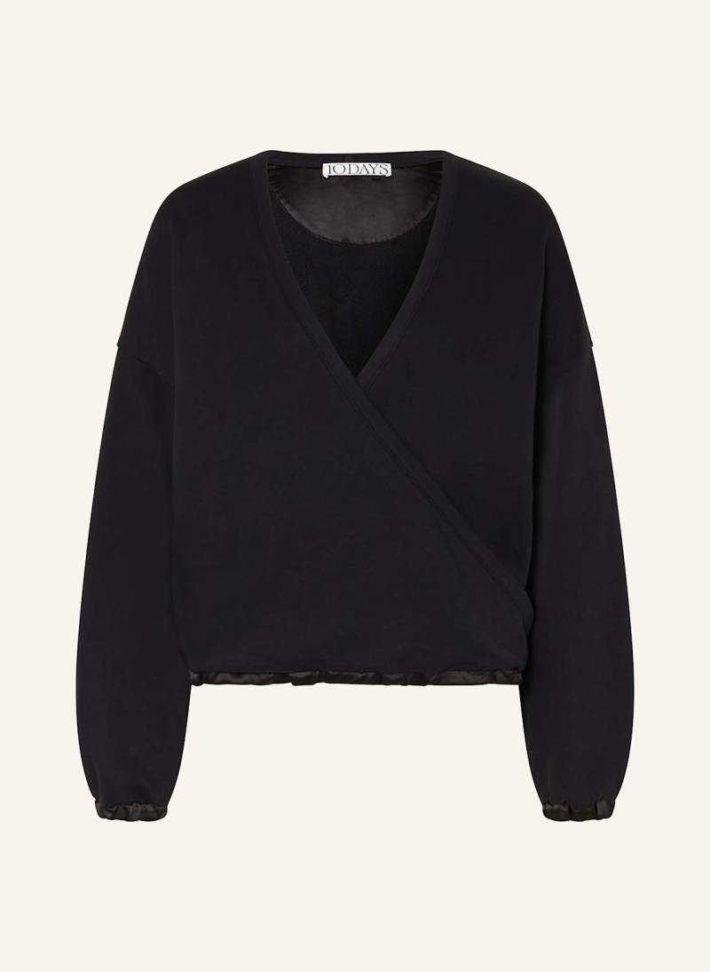 10days Sweatshirt In Wickeloptik schwarz von 10DAYS