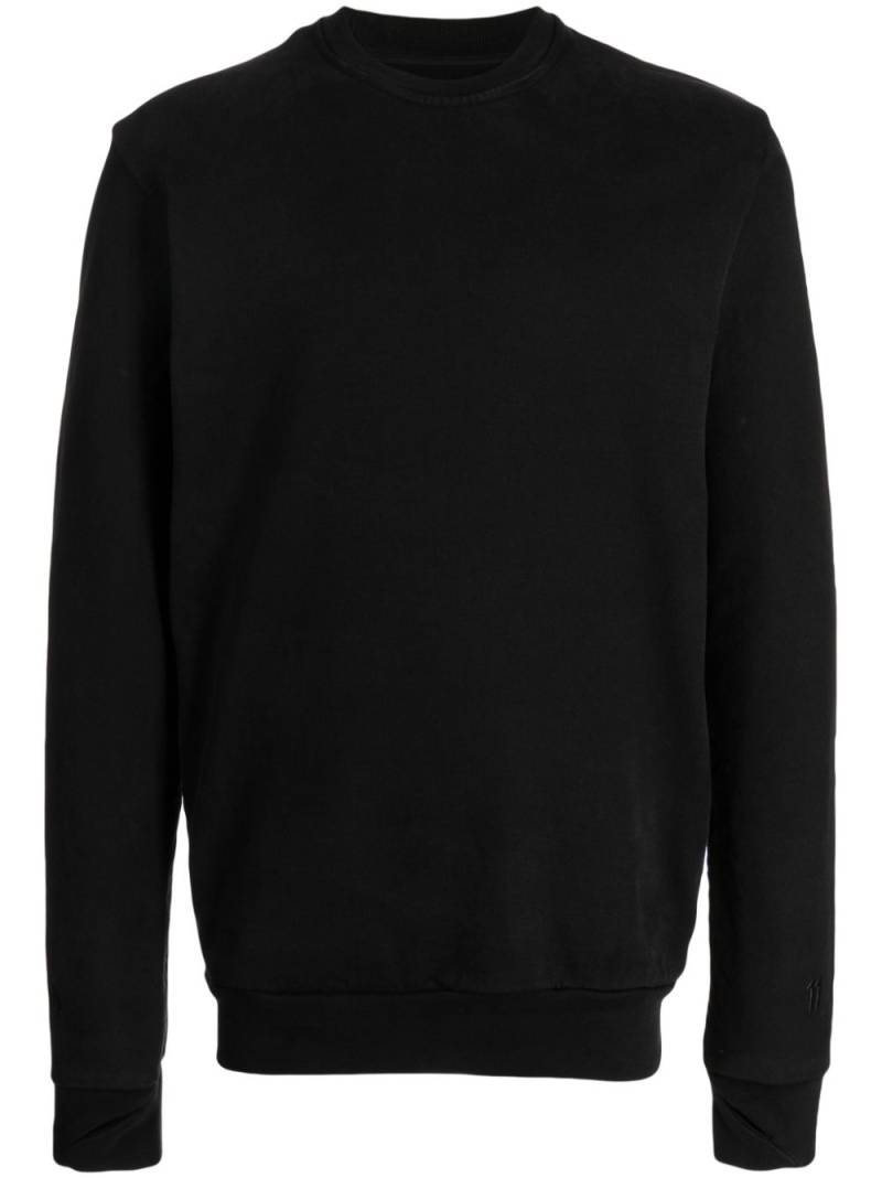 11 By Boris Bidjan Saberi logo-tag cotton jumper - Black von 11 By Boris Bidjan Saberi