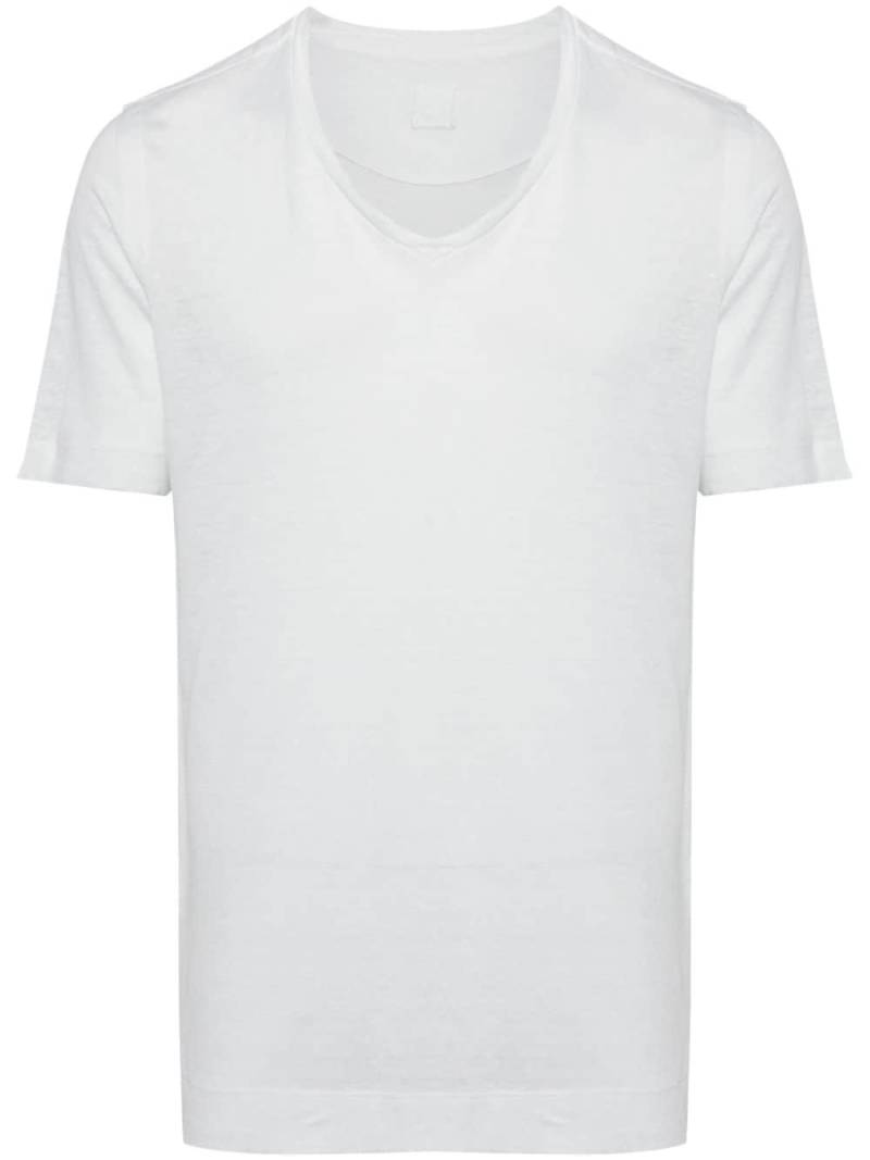 120% Lino V-neck linen T-shirt - Blue von 120% Lino