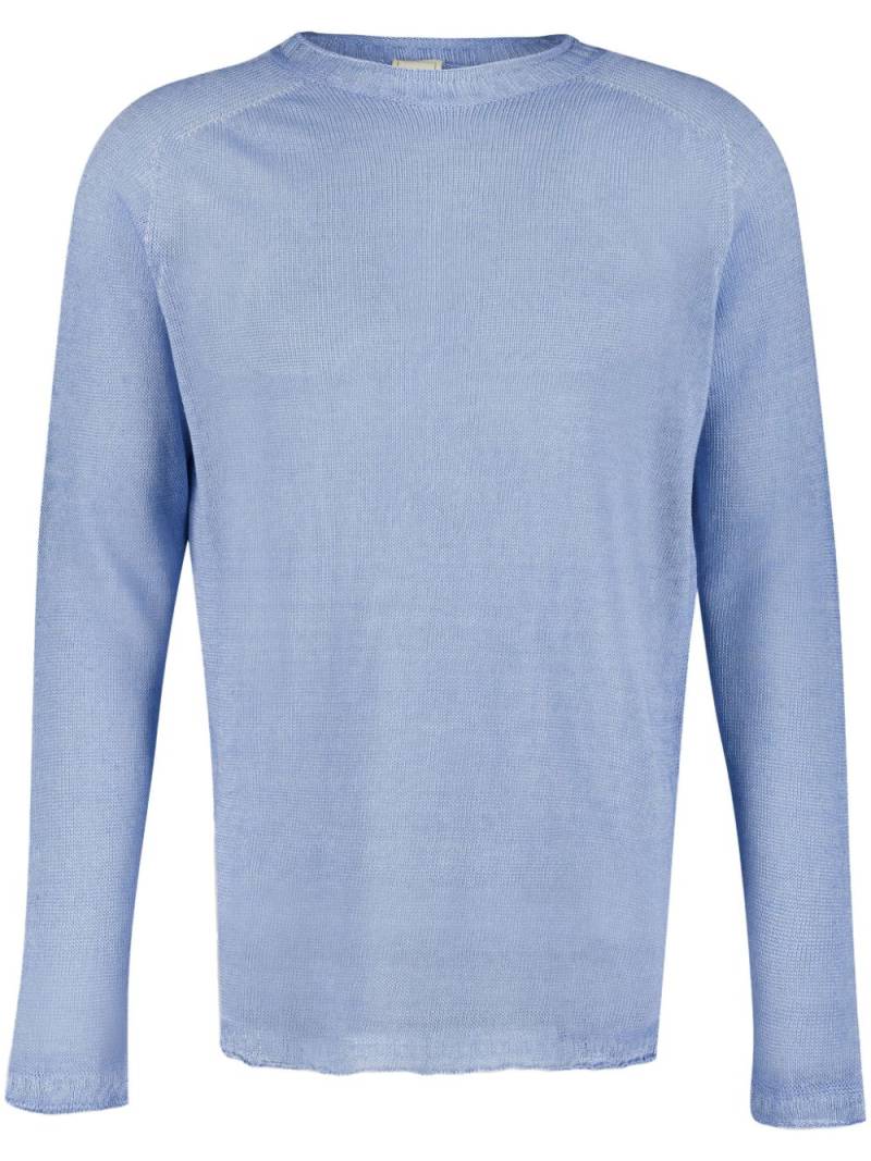 120% Lino crew-neck linen jumper - Blue von 120% Lino