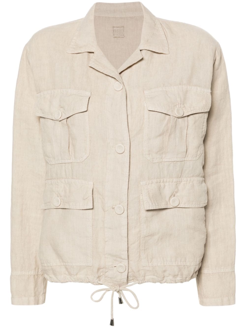 120% Lino drawstring linen shirt - Neutrals von 120% Lino