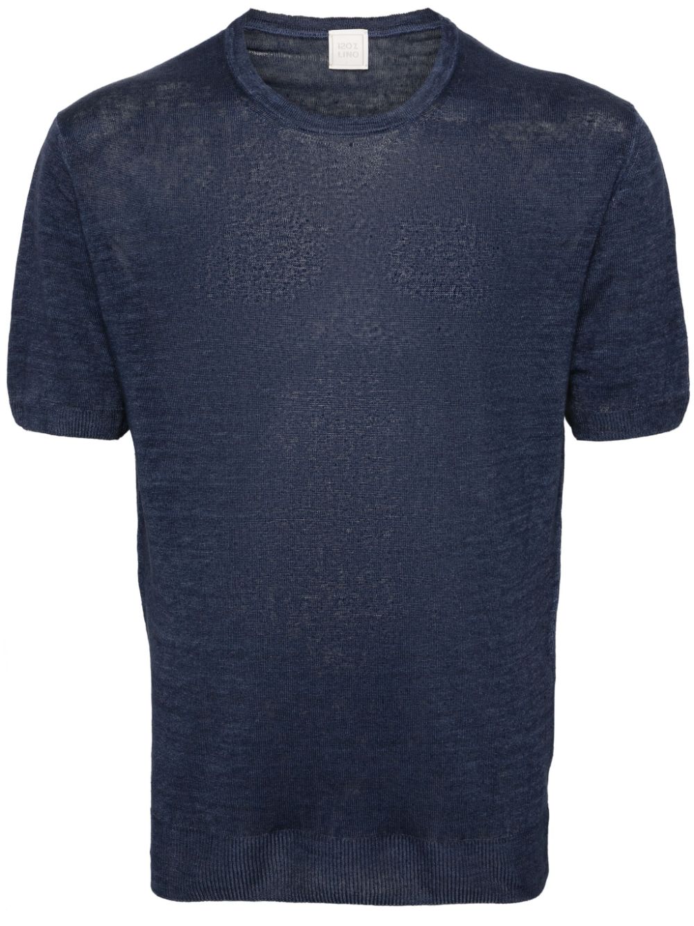 120% Lino fine-knit linen T-shirt - Blue von 120% Lino