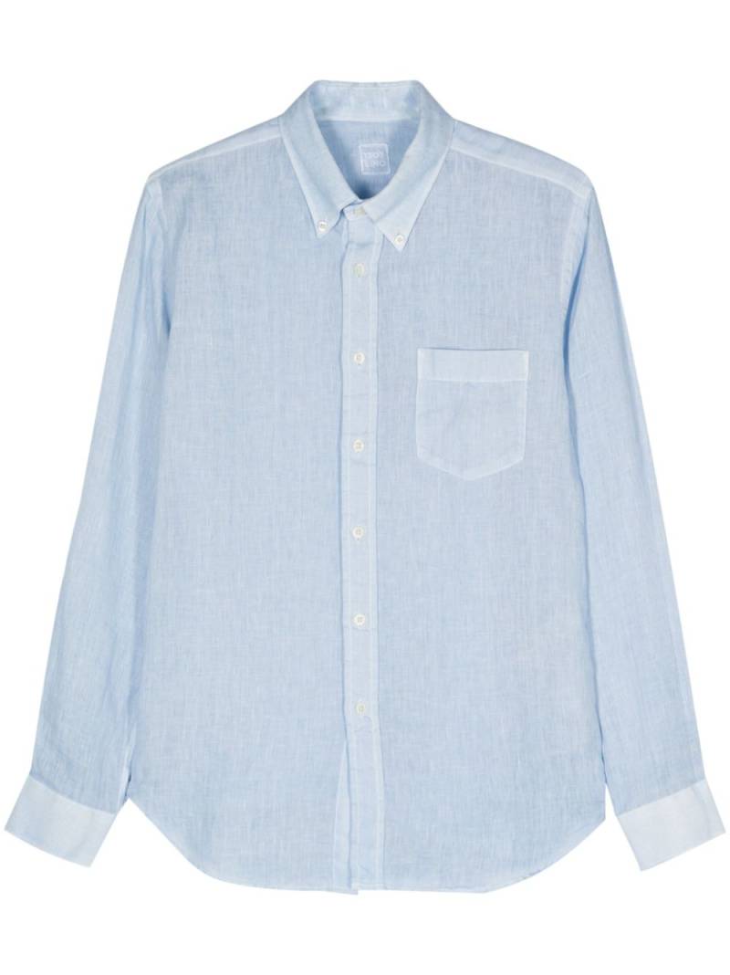 120% Lino linen chambray shirt - Blue von 120% Lino