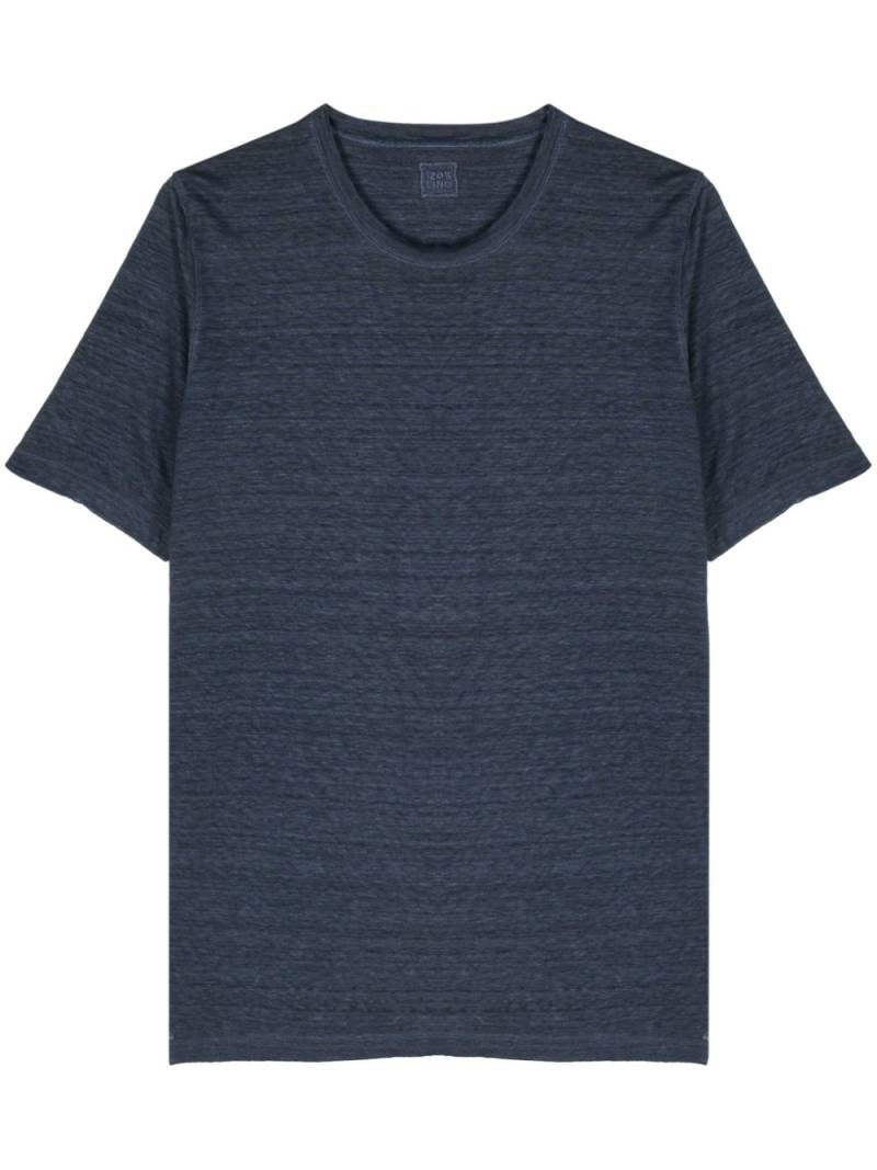 120% Lino linen crew neck T-shirt - Blue von 120% Lino