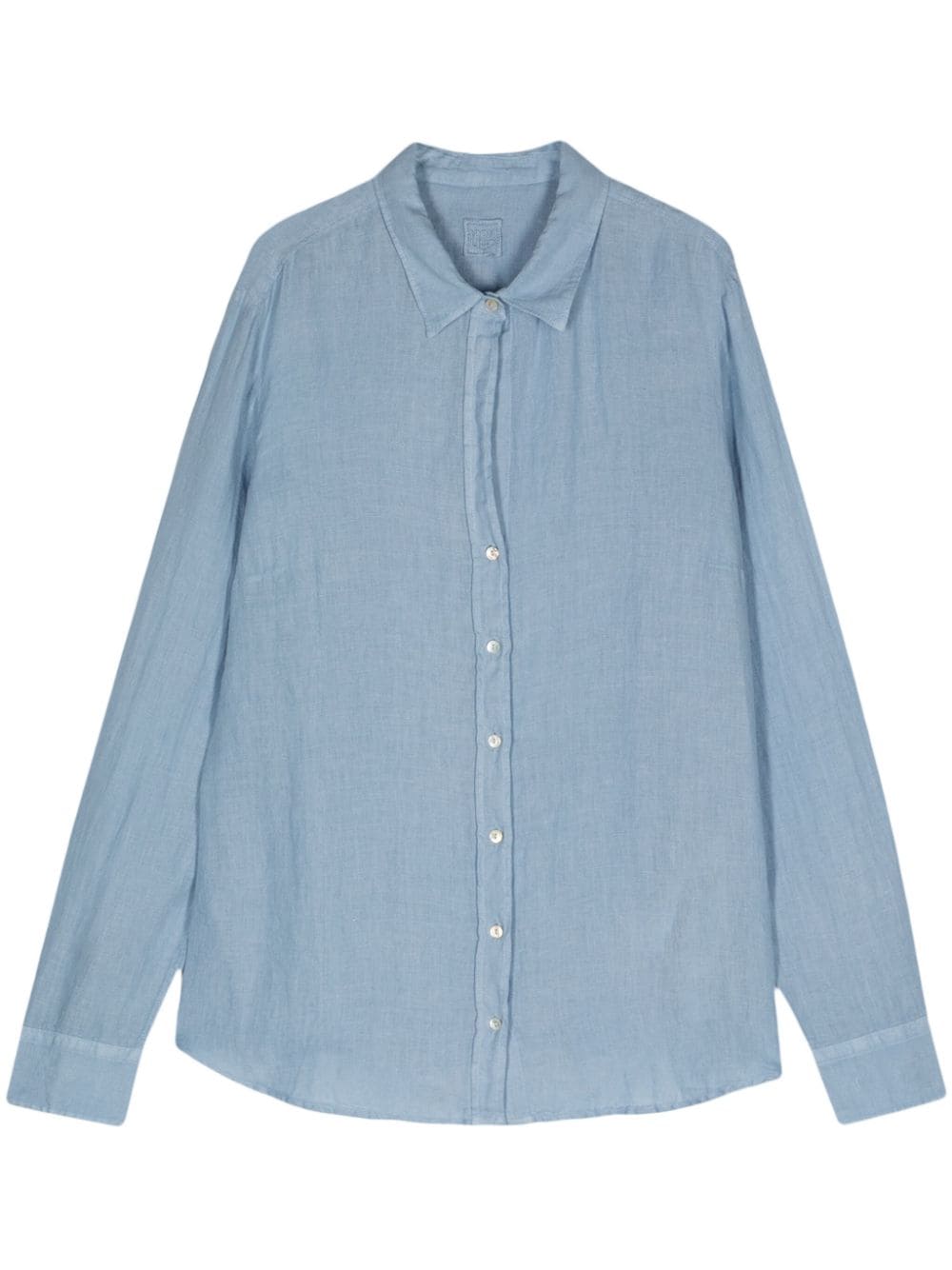 120% Lino long-sleeve linen shirt - Blue von 120% Lino