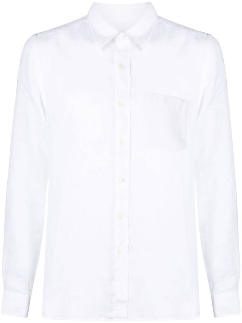 120% Lino long-sleeve linen shirt - White von 120% Lino