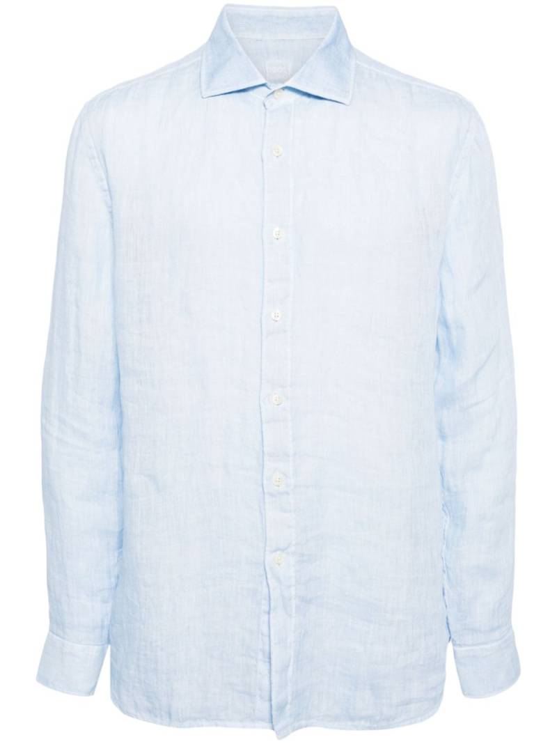 120% Lino long-sleeved linen shirt - Blue von 120% Lino