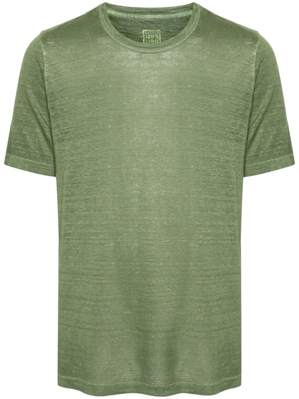 120% Lino mélange linen T-shirt - Green von 120% Lino