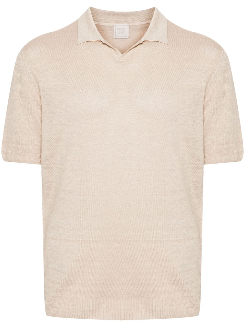 120% Lino mélange polo shirt - Neutrals von 120% Lino